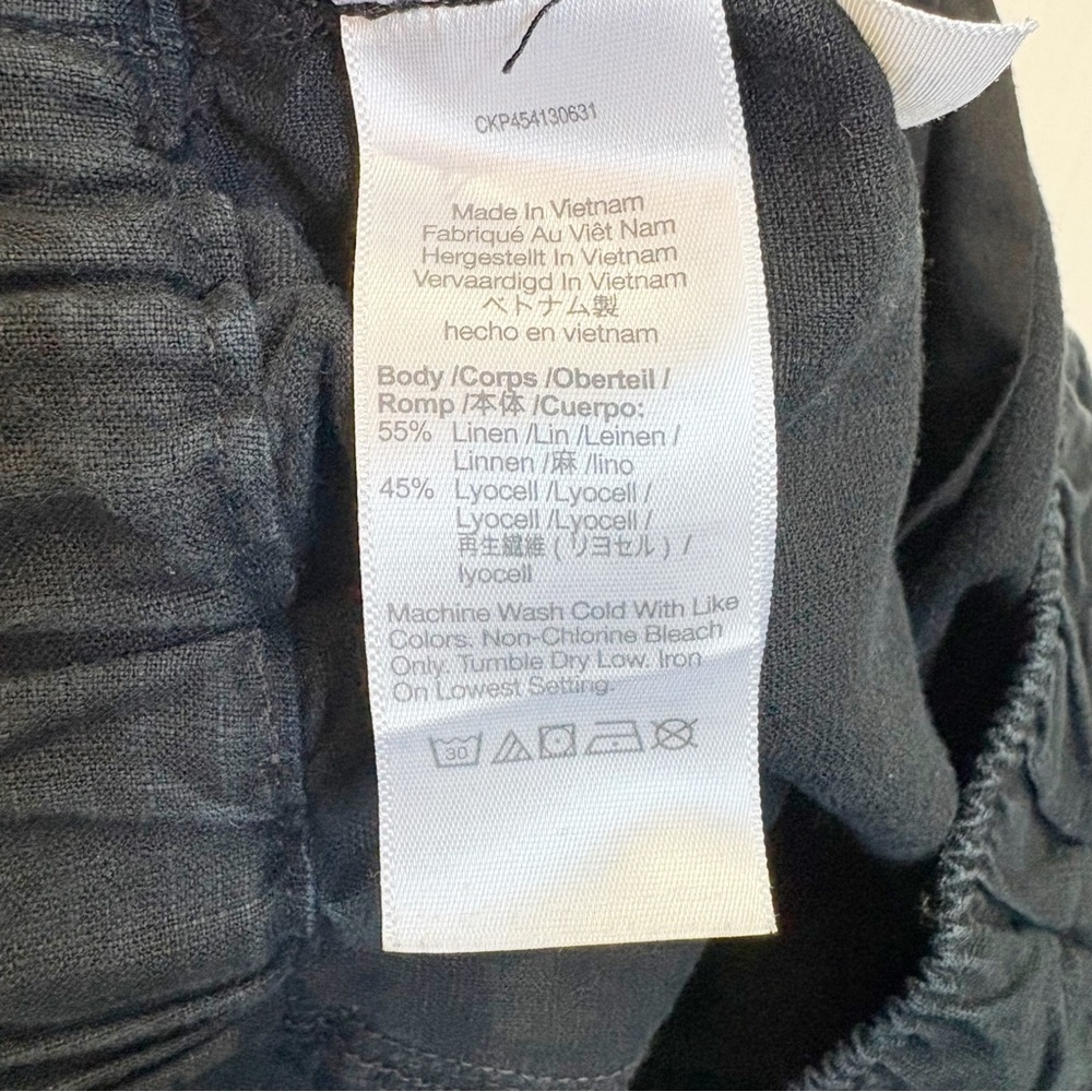 Madewell Linen-Blend Easy Pull-On Shorts Black Blue Size Small Style MD168 - Picture 10 of 13